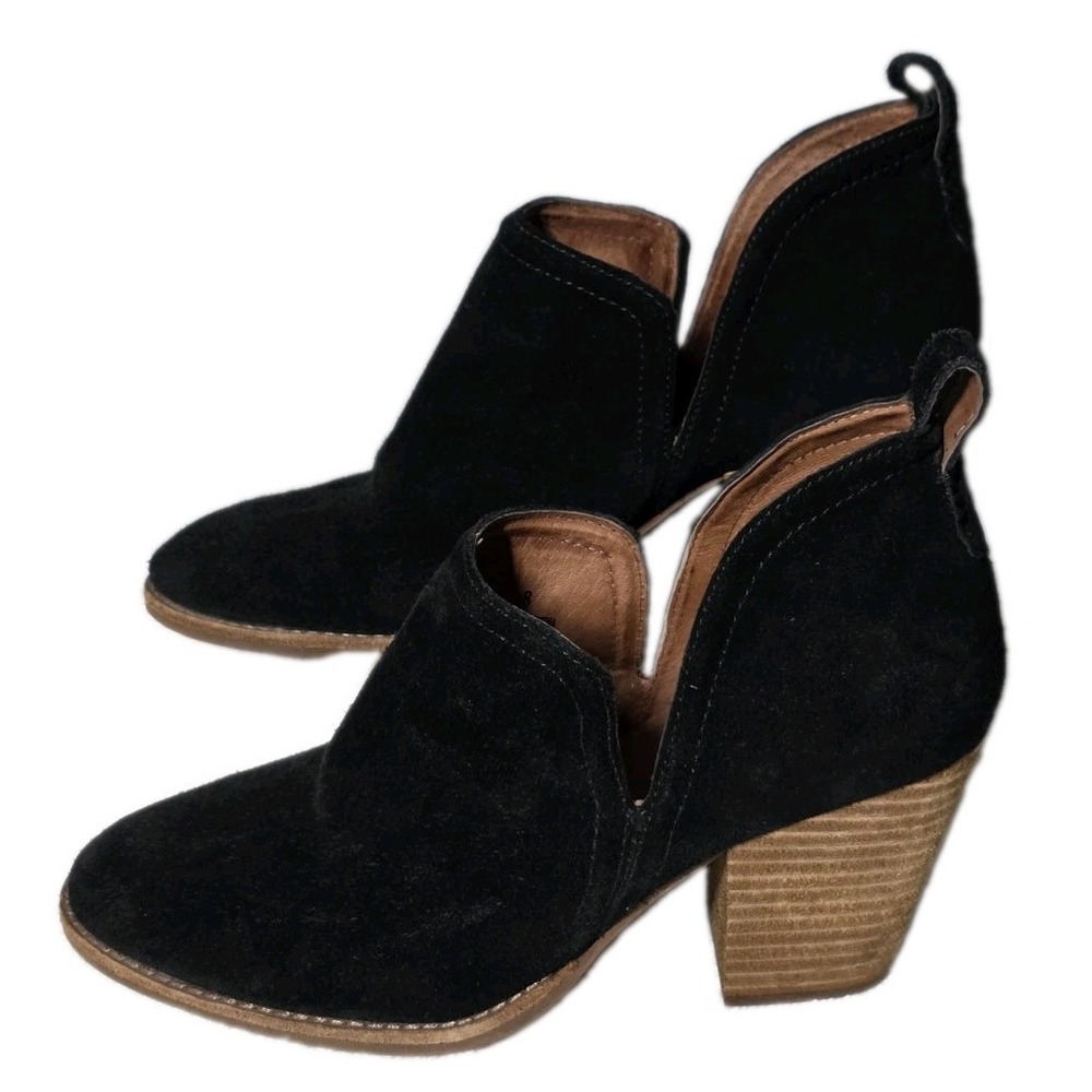 Jeffrey Campbell Boots Womens‎ 8 Black Suede Rosalee Ankle Almond Toe Western